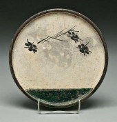 Japanese oribe pottery dish, r
