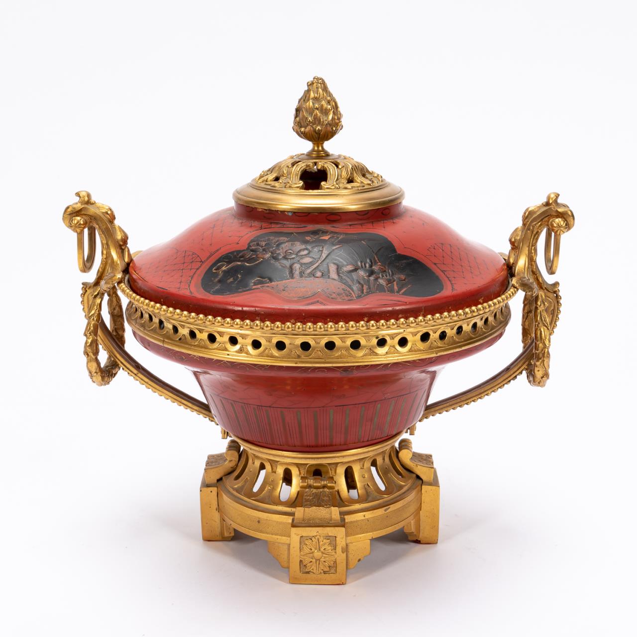 JAPANESE ORMOLU MOUNTED & RED