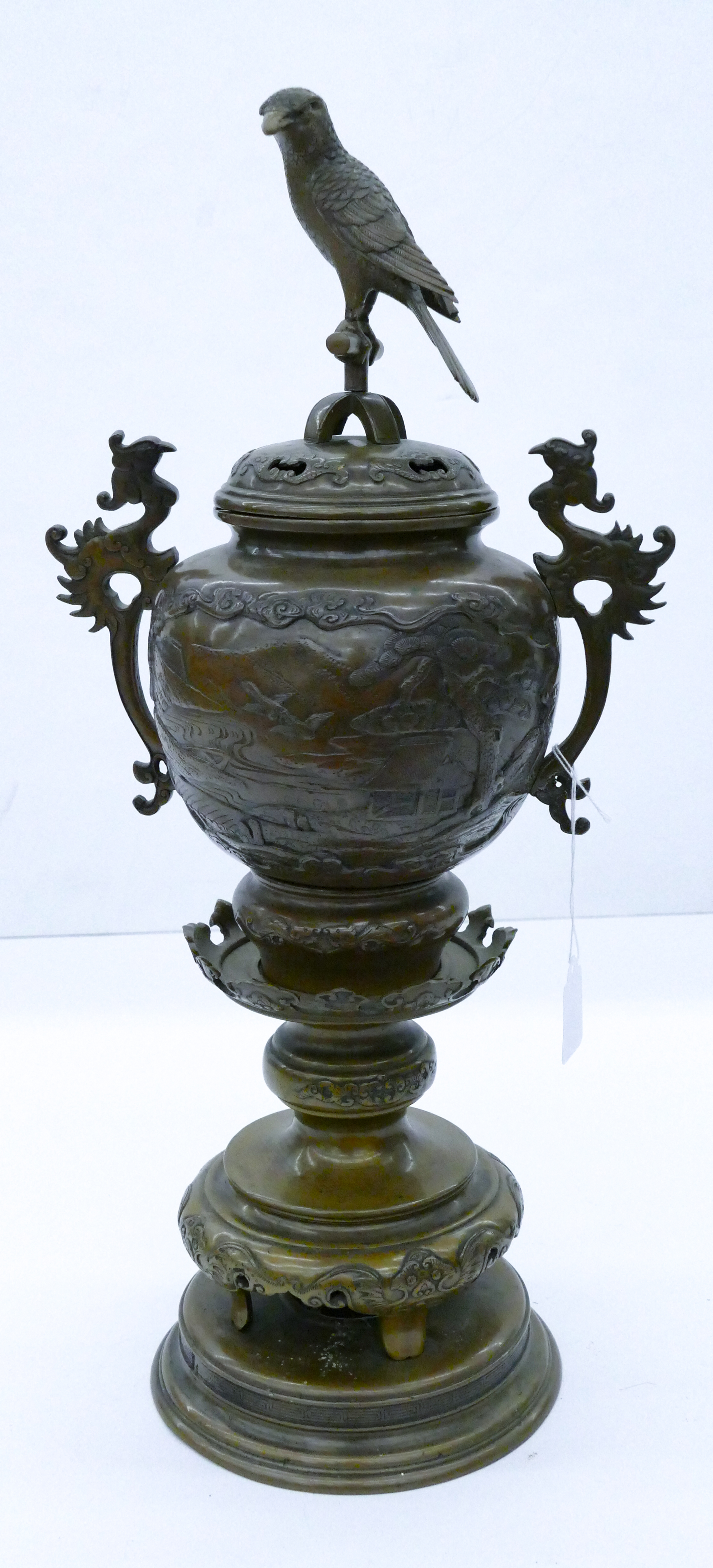 Japanese Ornate Bronze Koro
