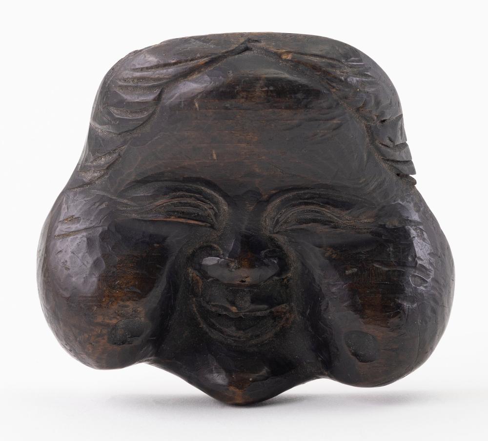 JAPANESE OVERSIZE WOOD NETSUKE LATE