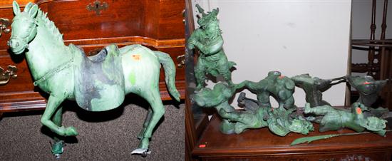Japanese painted and patinated