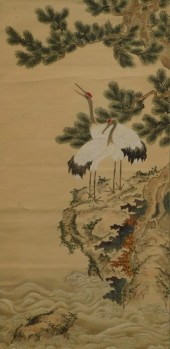JAPANESE PAINTED CRANES HANGIN
