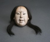 JAPANESE PAINTED GESSOED WOOD