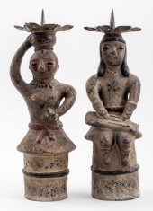JAPANESE PAINTED METAL HANIWA