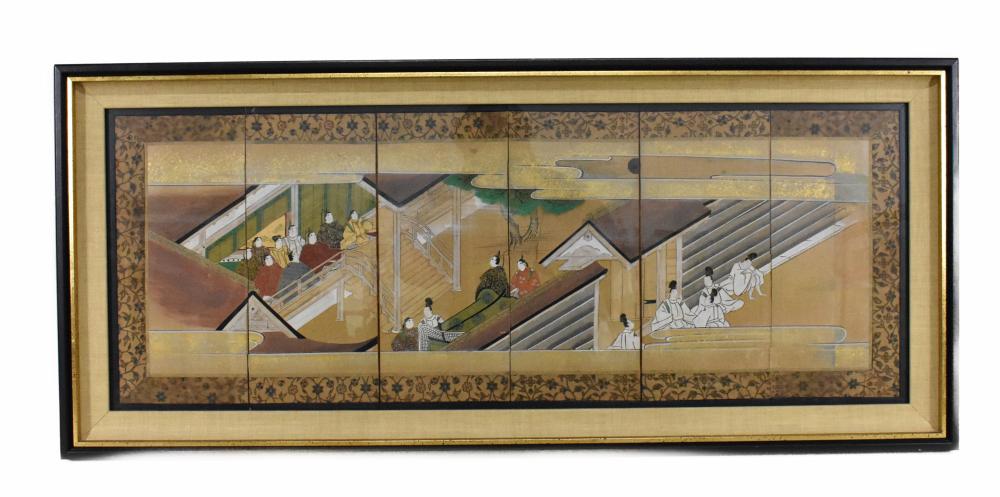 JAPANESE PAINTED PAPER SIX-FOLD