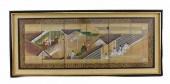 JAPANESE PAINTED PAPER SIX-FOL