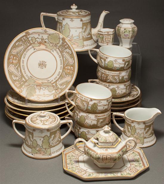 Japanese painted parcel-gilt