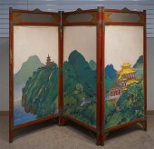 JAPANESE PAINTED THREE-PANEL F