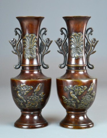Japanese Pair of Matching Bronze