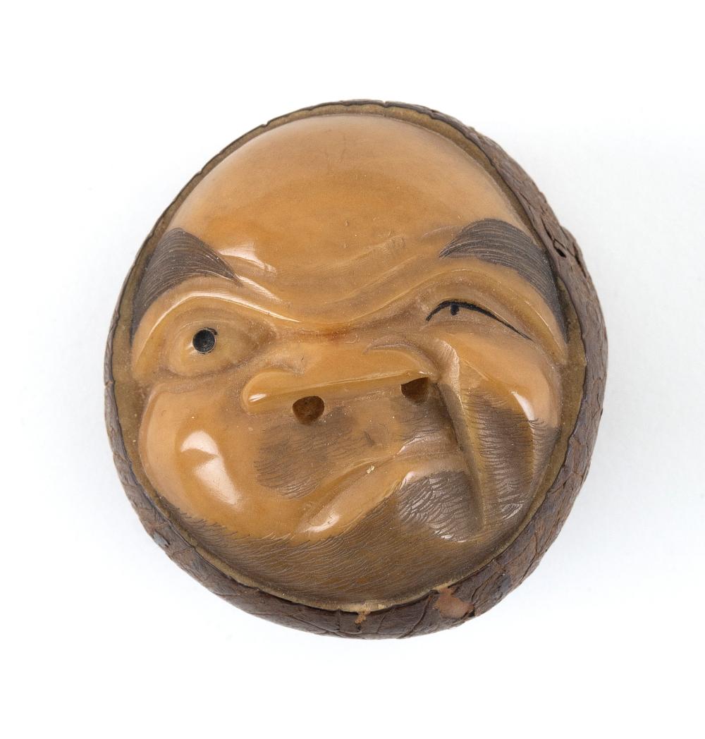 JAPANESE PALM NUT NETSUKE BY GYOKKO