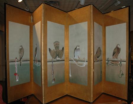 Japanese Paper Six-Panel Screen 