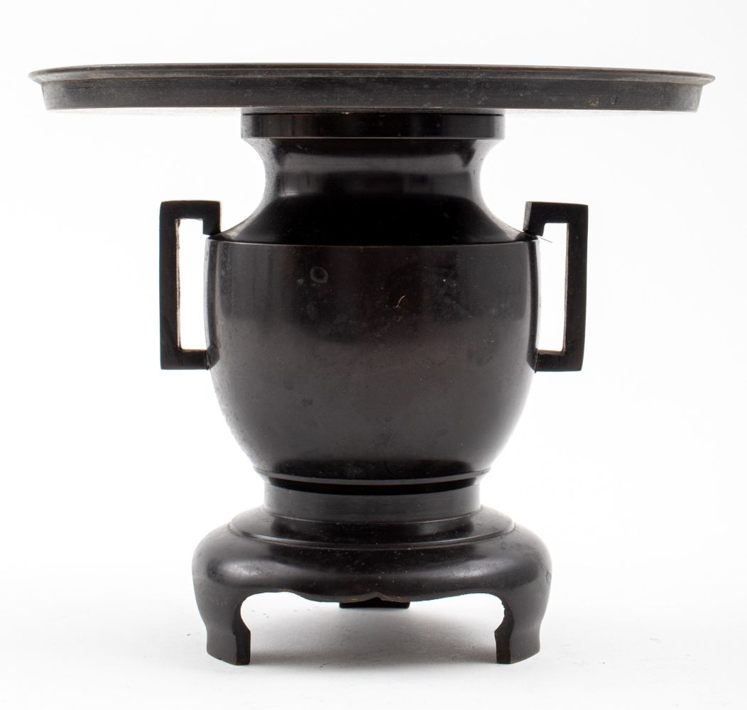 JAPANESE PATINATED BRASS IKEBANA