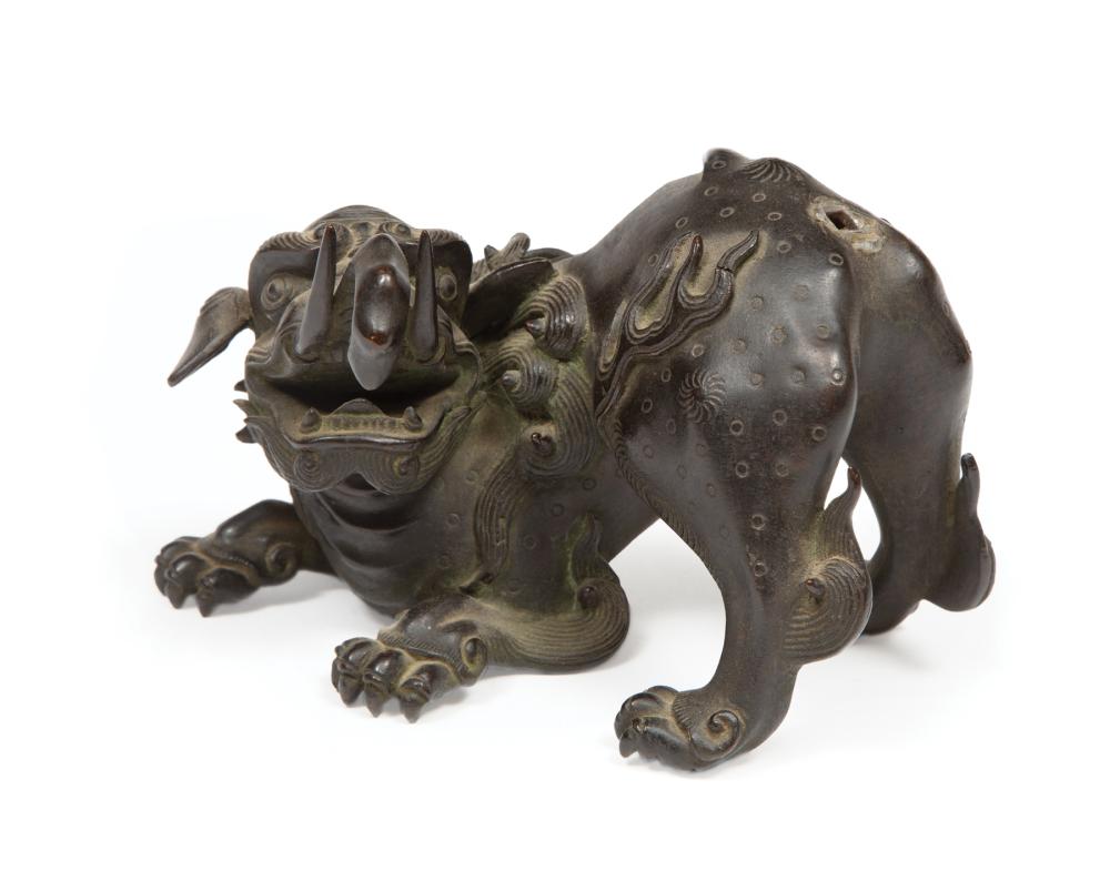 JAPANESE PATINATED BRONZE FIGURAL