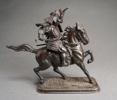 JAPANESE PATINATED BRONZE FIGU