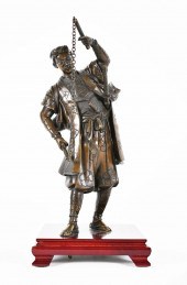 JAPANESE PATINATED BRONZE OF A
