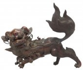 JAPANESE PATINATED BRONZE SHIS