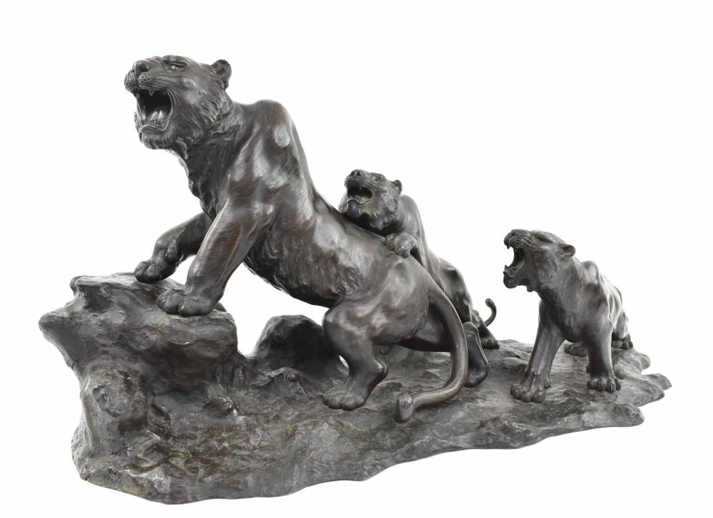 JAPANESE PATINATED BRONZE TIGER