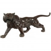 JAPANESE PATINATED BRONZE TIGE