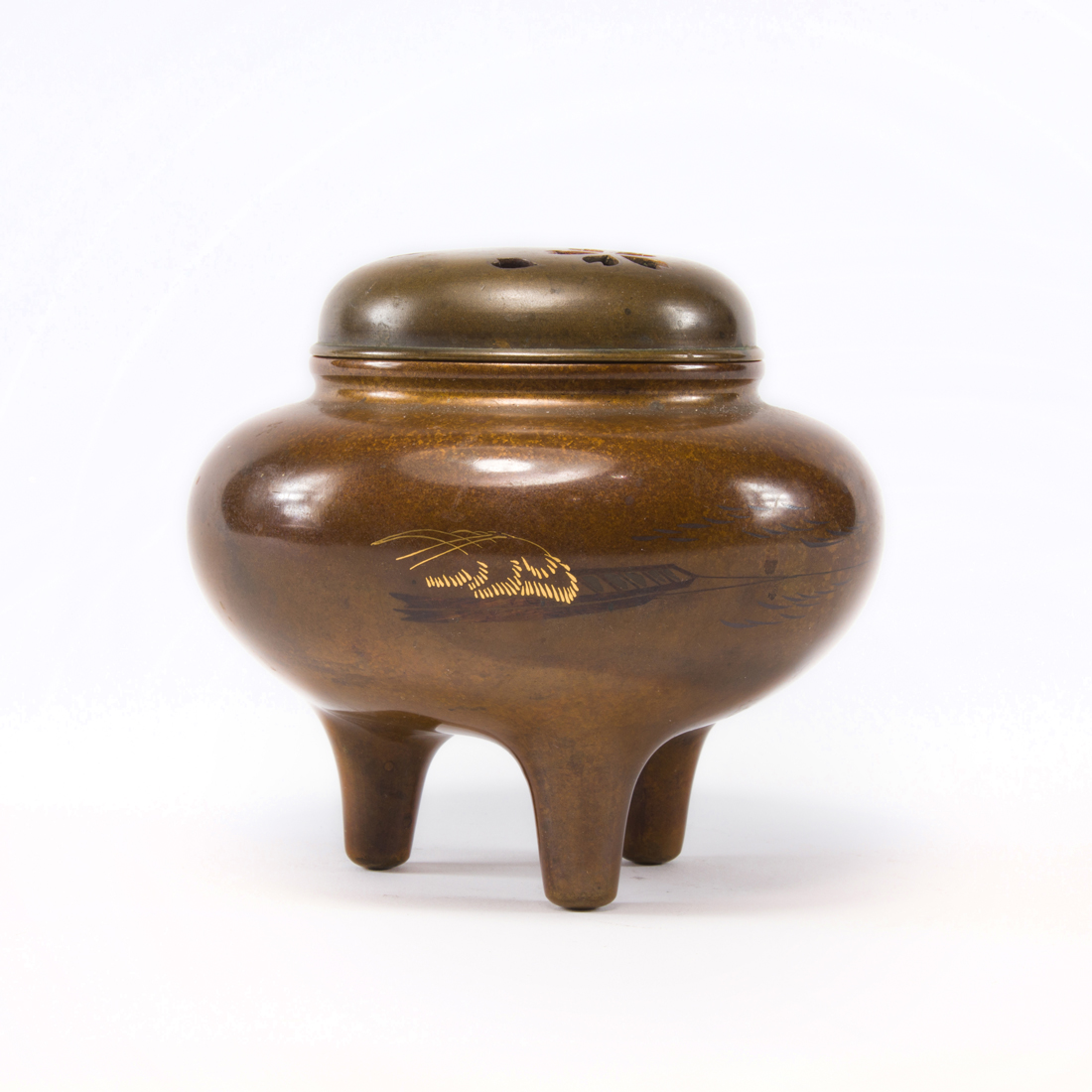 JAPANESE PATINATED BRONZE TRIPOD
