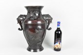 JAPANESE PATINATED BRONZE VASE