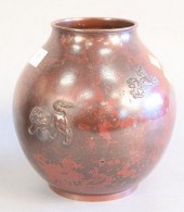 JAPANESE PATINATED-BRONZE VASE