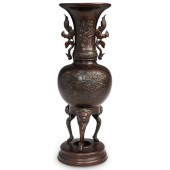 JAPANESE PATINATED BRONZE VASE