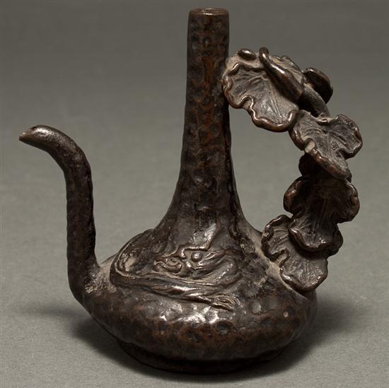 Japanese patinated bronze water
