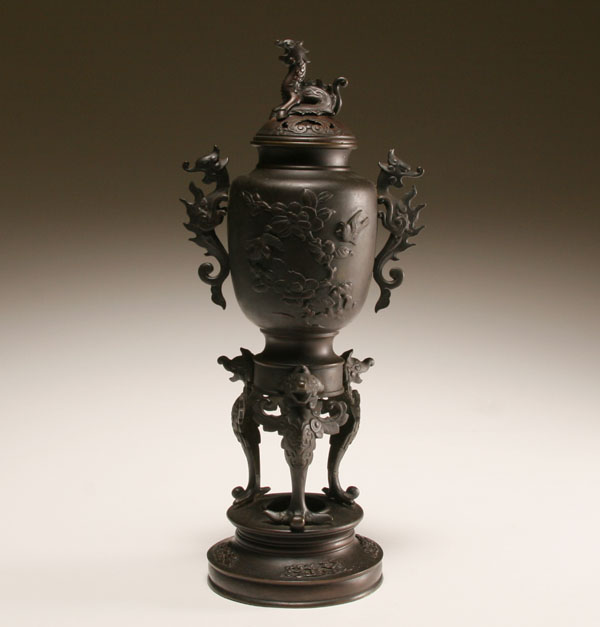 Japanese patinated metal lidded