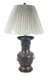 JAPANESE PATINATED METAL URNmo
