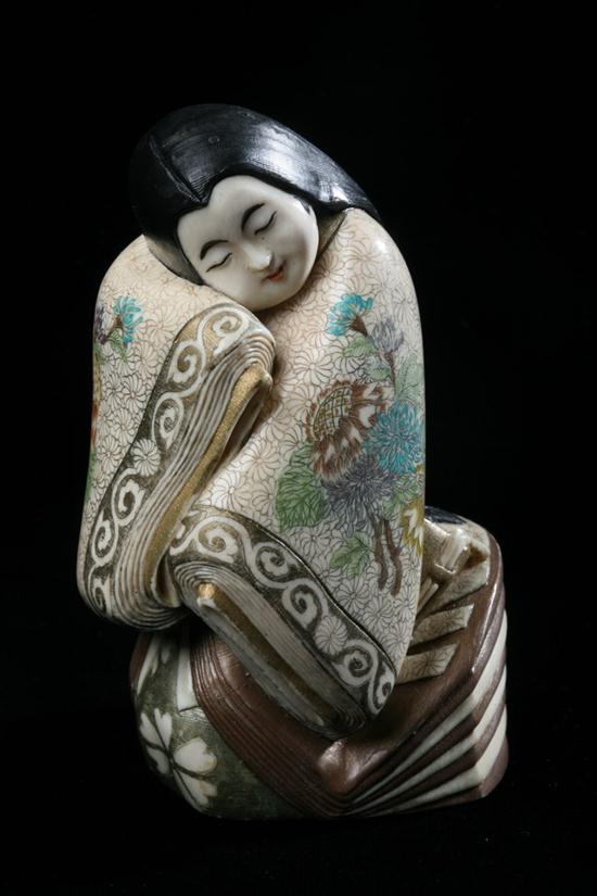 JAPANESE POLYCHROME IVORY OKIMONO