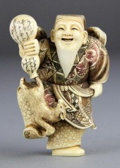 Japanese Polychrome Ivory Okim