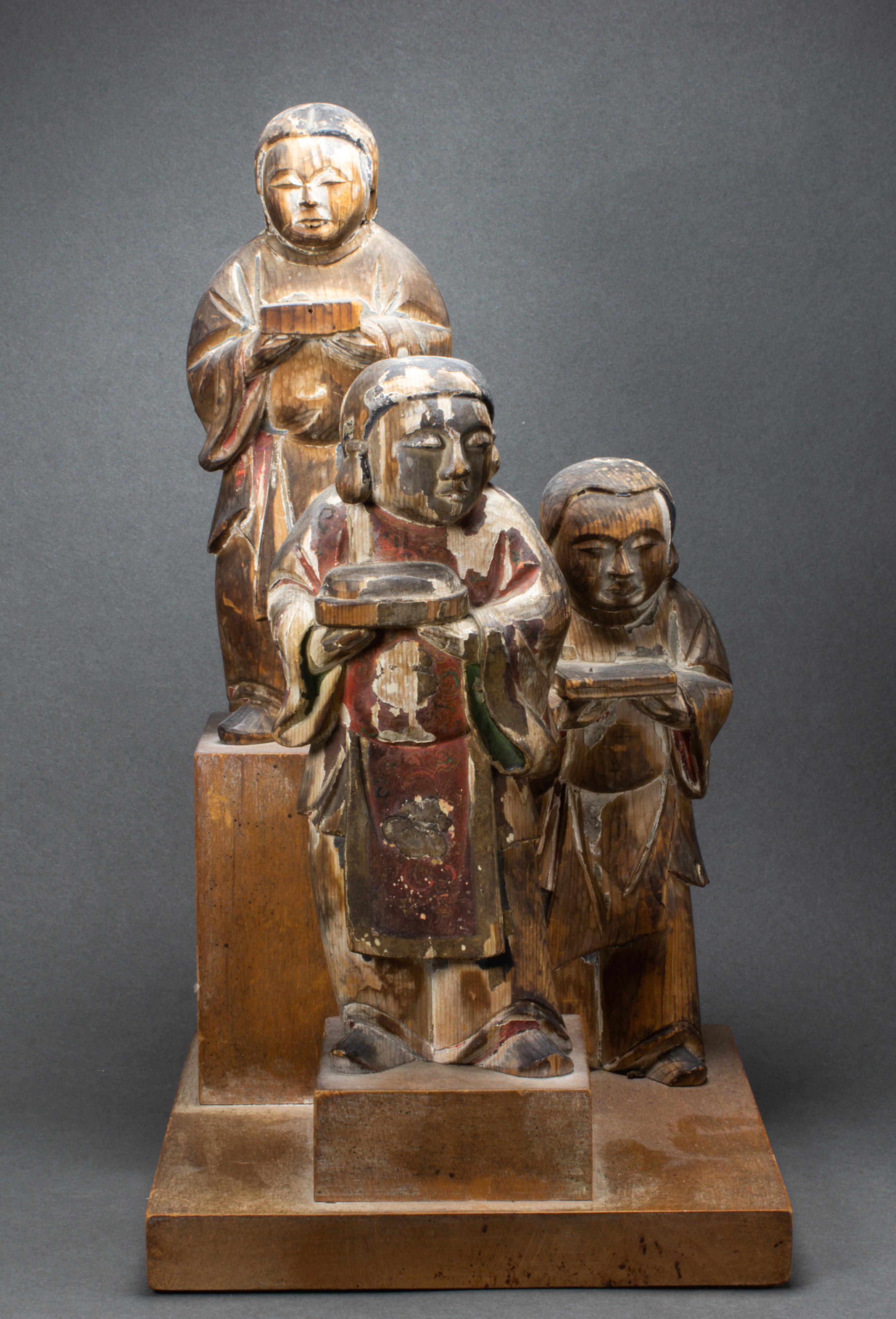 JAPANESE POLYCHROMED WOOD FIGURAL