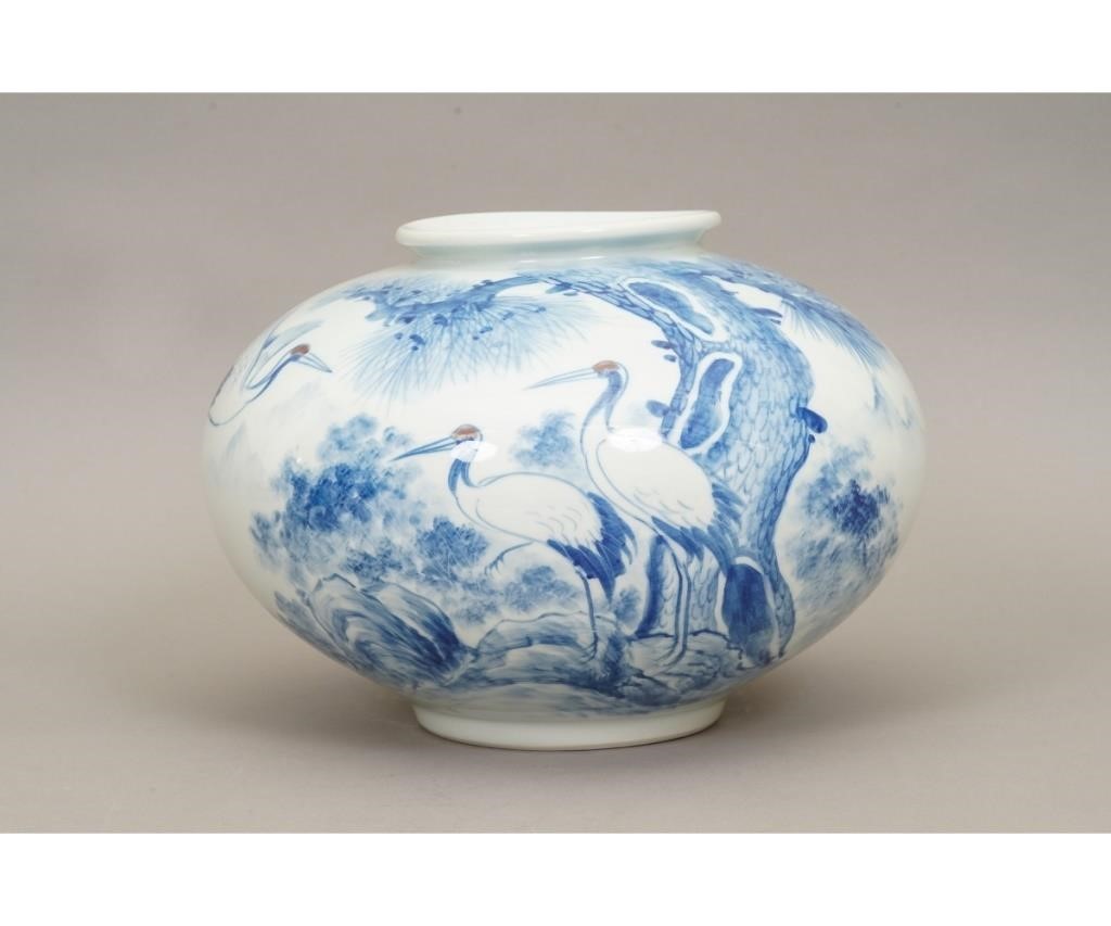 Japanese porcelain blue vase,