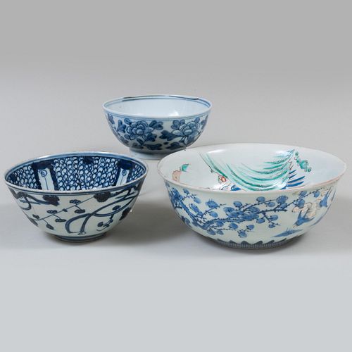 JAPANESE PORCELAIN BOWL AND TWO