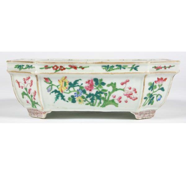 Japanese porcelain bulb planter;