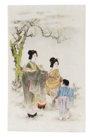 JAPANESE PORCELAIN TILE, GEISHAS