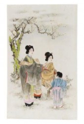 JAPANESE PORCELAIN TILE, GEISH