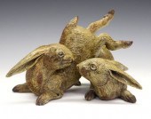 JAPANESE POTTERY RABBITSA Japa