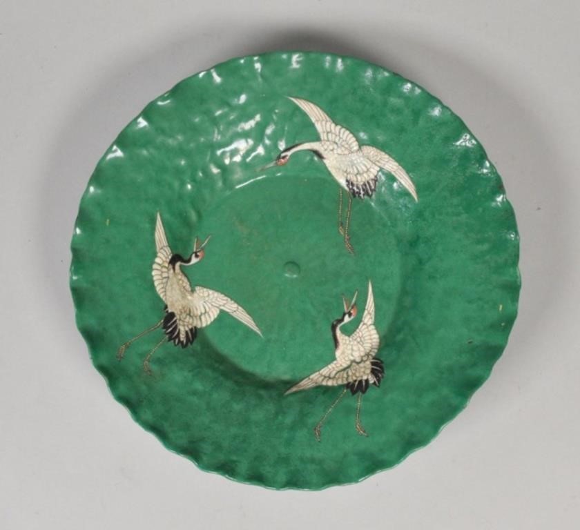 JAPANESE POTTERY RED CROWNED