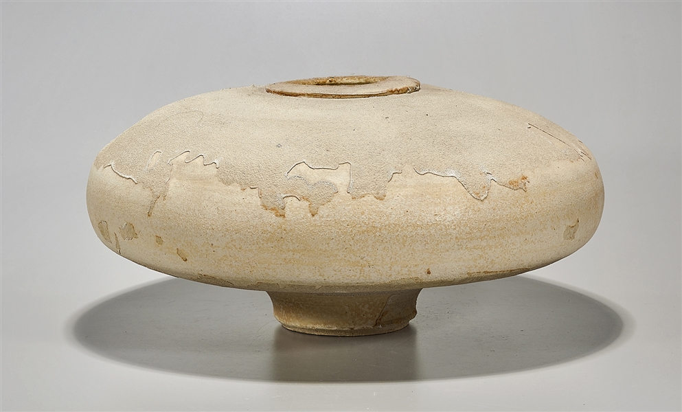 Japanese pottery vessel; 9 1/2" x