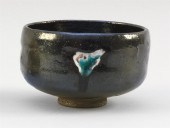 JAPANESE RAKU POTTERY TEA BOWL