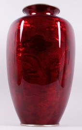 JAPANESE RED CLOISONNE 'GINBAR