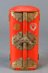 JAPANESE RED LACQUER SHRINE CA