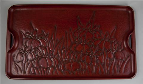 JAPANESE RED LACQUER TWO-HANDLED