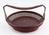JAPANESE RED LACQUERED BAMBOO