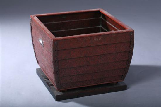 JAPANESE RED LACQUERED COPPER AND