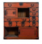 JAPANESE RED PAINTED TANSU Jap