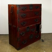 JAPANESE RED PAINTED TANSU Jap
