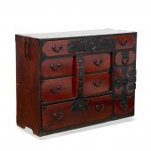 JAPANESE RED STAINED TANSU CHE
