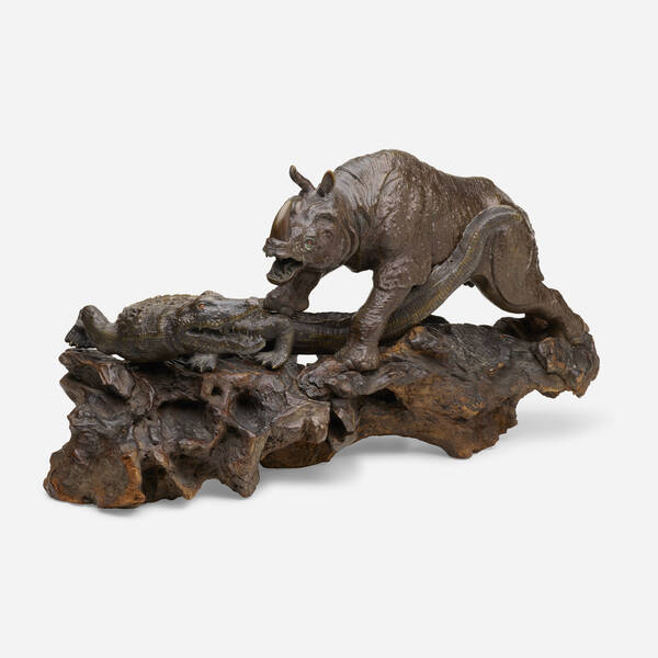 Japanese. Rhinoceros and Crocodile.